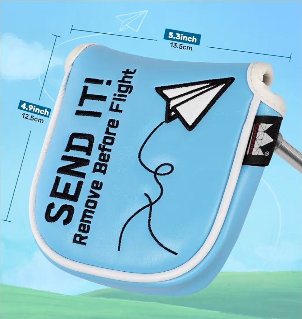 Blue Paper Airplane SEND IT! Headcover - DF3 - Club Rehab