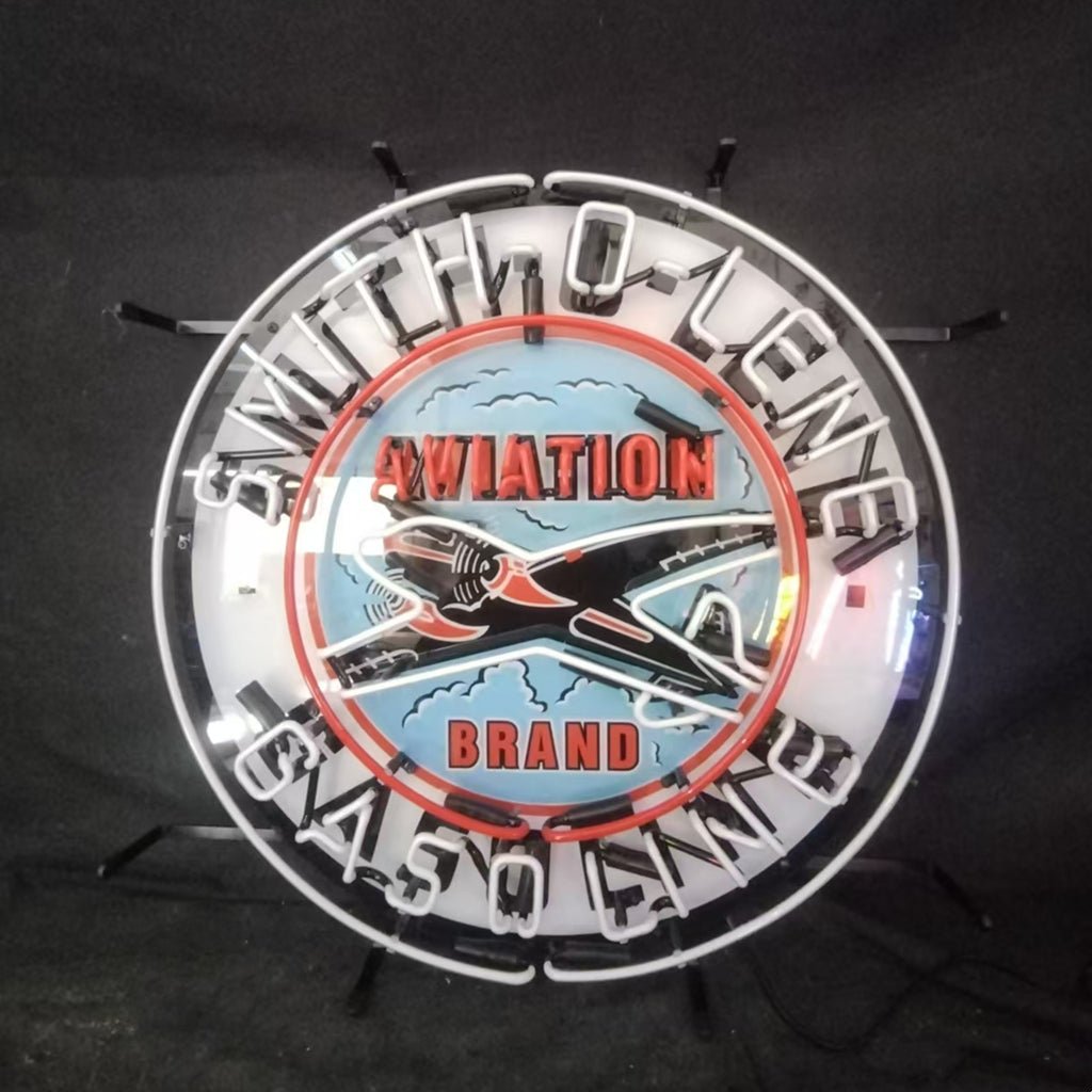 Blue Smith - o - lene Gasoline Aviation Brand Neon Signs Light - Club Rehab