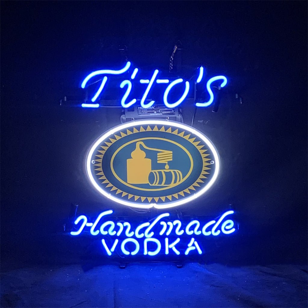 Blue Tito's Handmade Vodka Neon Signs Light - Club Rehab