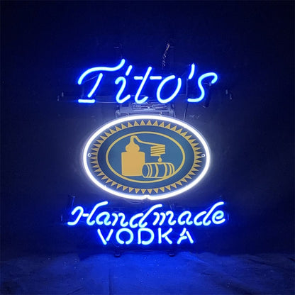 Blue Tito's Handmade Vodka Neon Signs Light - Club Rehab