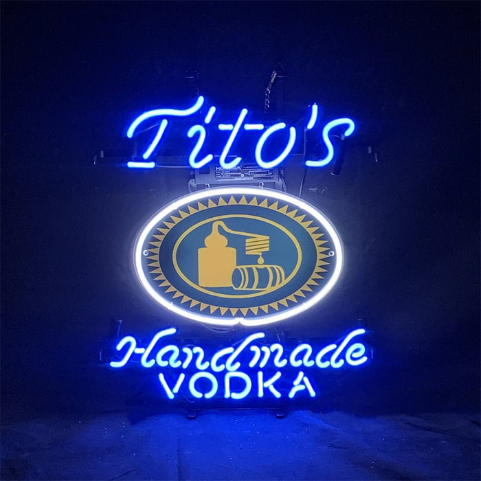 Blue Tito's Handmade Vodka Neon Signs Light - Club Rehab