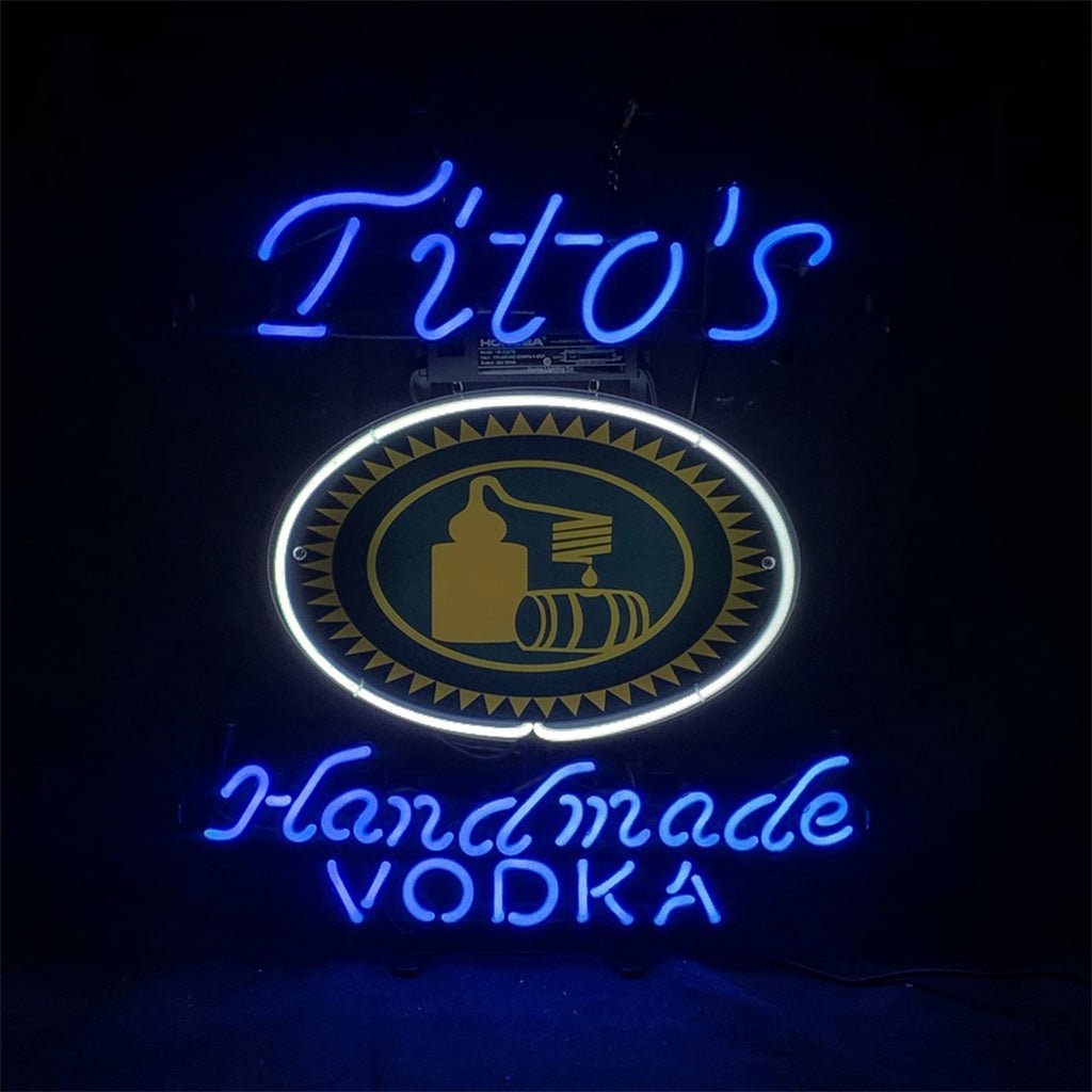 Blue Tito's Handmade Vodka Neon Signs Light - Club Rehab