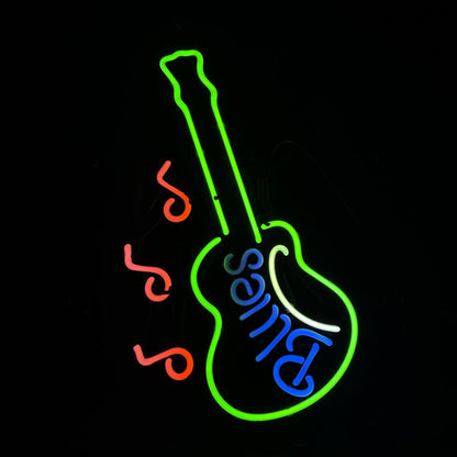 Blues Guitar Neon Signs Light - Club Rehab