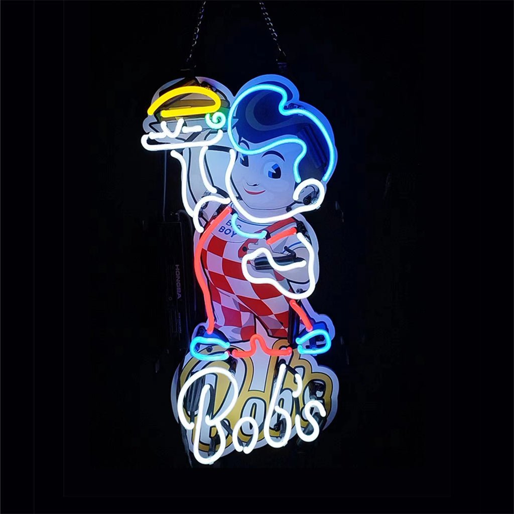 Bob's Big Boy White Neon Signs Light - Club Rehab