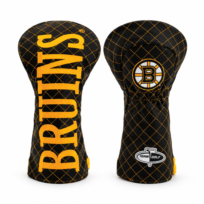 Boston Bruins Solid Quilted Driver Headcover, front and back views