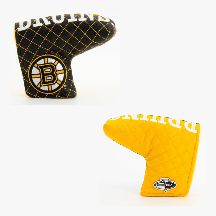 Boston Bruins Split Quilted Blade Putter Cover, front and back views