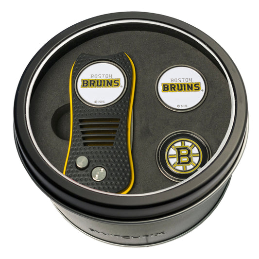 Boston Bruins Switchblade divot tool and ball marker tin gift set