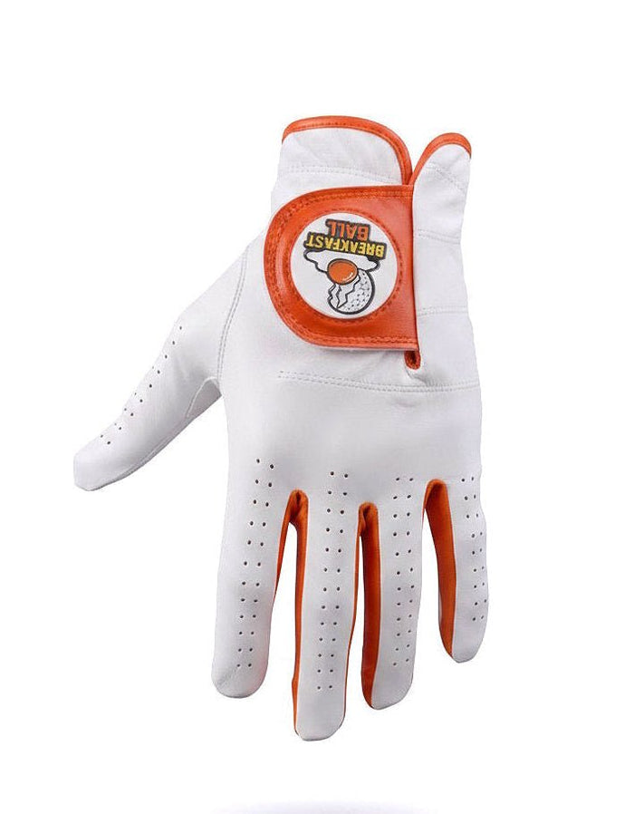 Breakfast Ball Cabretta Leather Golf Glove | Premium Golf Glove with Magnetic Ball Marker | Left & Right Hand | Standard & Cadet Sizes - Right Small - Club Rehab