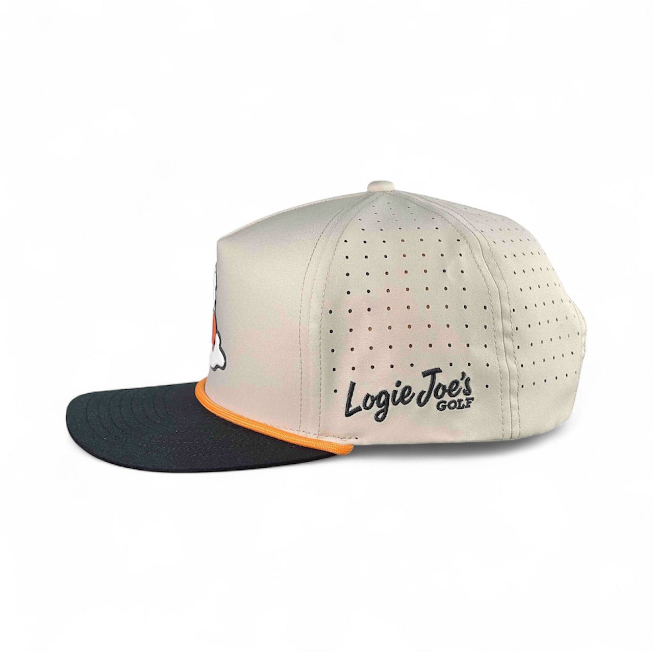 Breakfast Ball Golf Hat | Snapback Cap | Built-in Magnetic Ball Marker Holder + Marker Included | Breakfast Ball | Adjustable | Mulligan Tan - Club Rehab