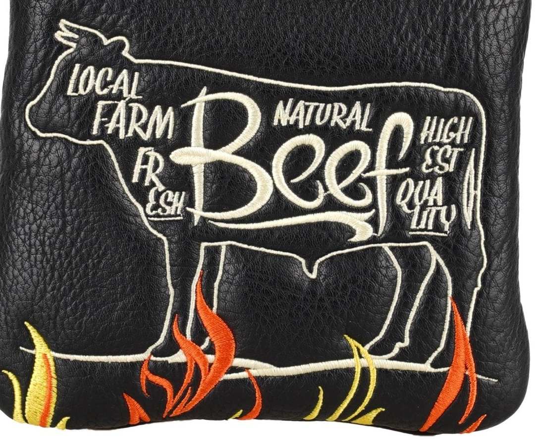 Bring the Heat “Beef” Square Mallet Putter Cover - detail from original product photo