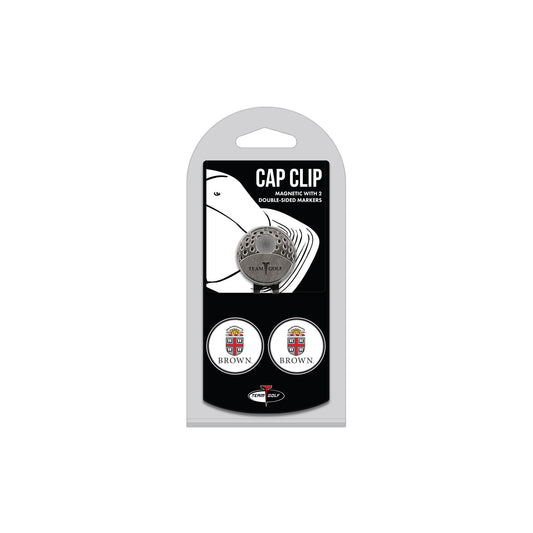 BROWN hat clip with two golf ball markers
