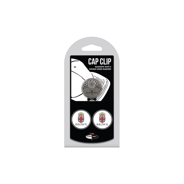 BROWN hat clip with two golf ball markers