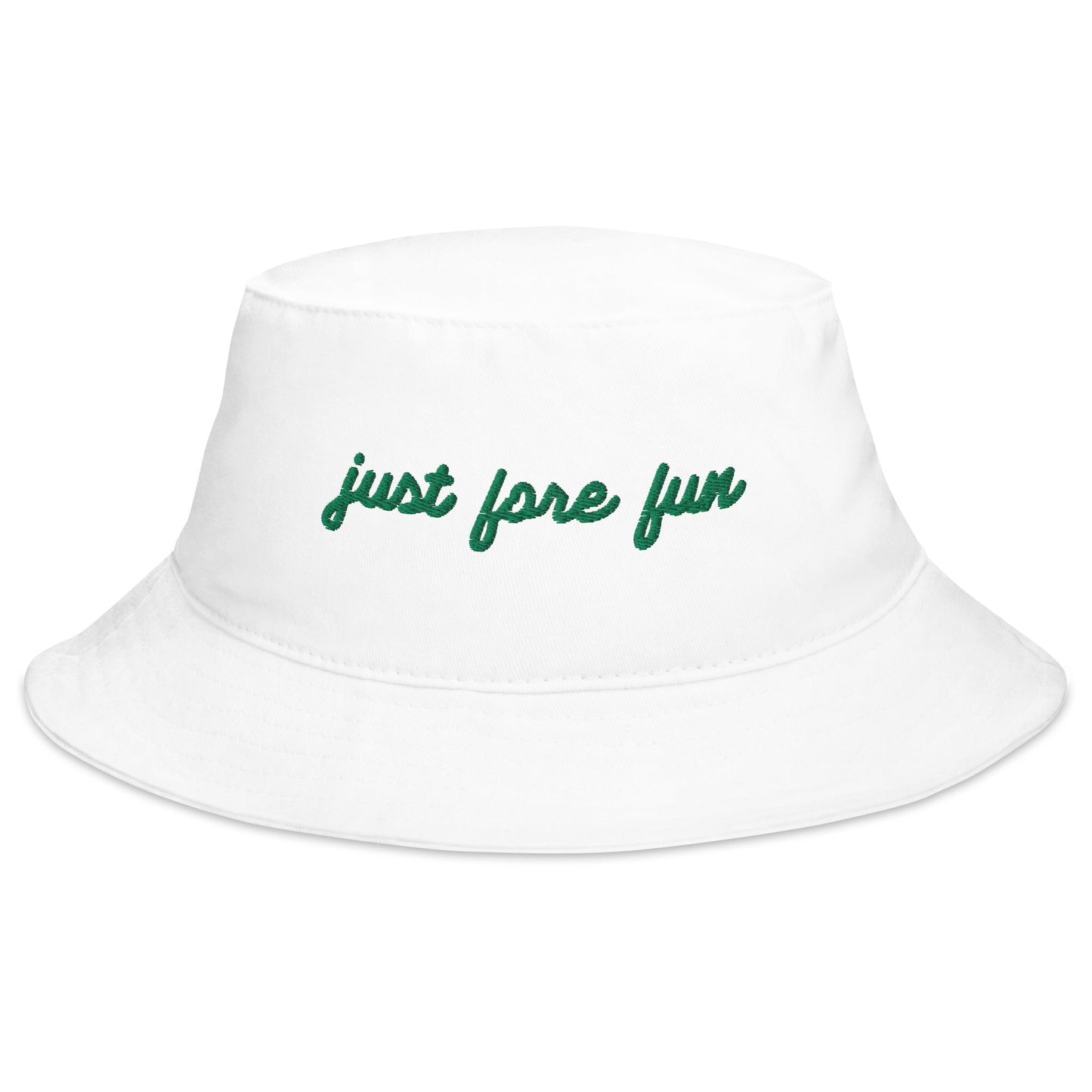 Just Fore Fun Embroidered Bucket Hat – Women’s Golf Hat with a Twist