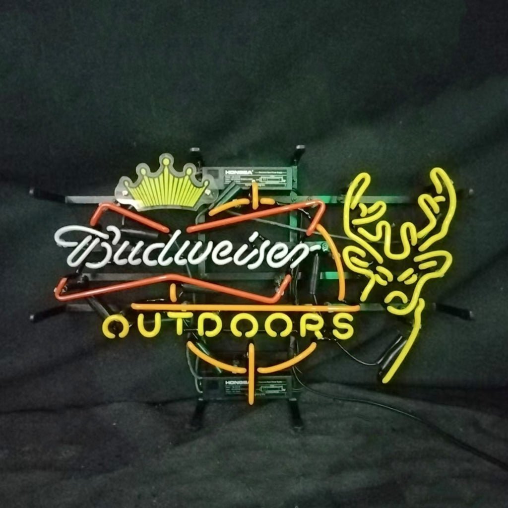 Budweiser Outdoors Deer with Crown Neon Signs - Club Rehab