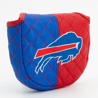Buffalo Bills Split Mallet Putter quilted headcover, angled view