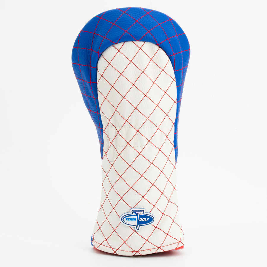 Buffalo Bills striped quilted fairway cover, back view
