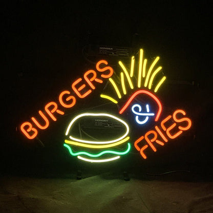 Burgers Fries Neon Signs Light - Club Rehab