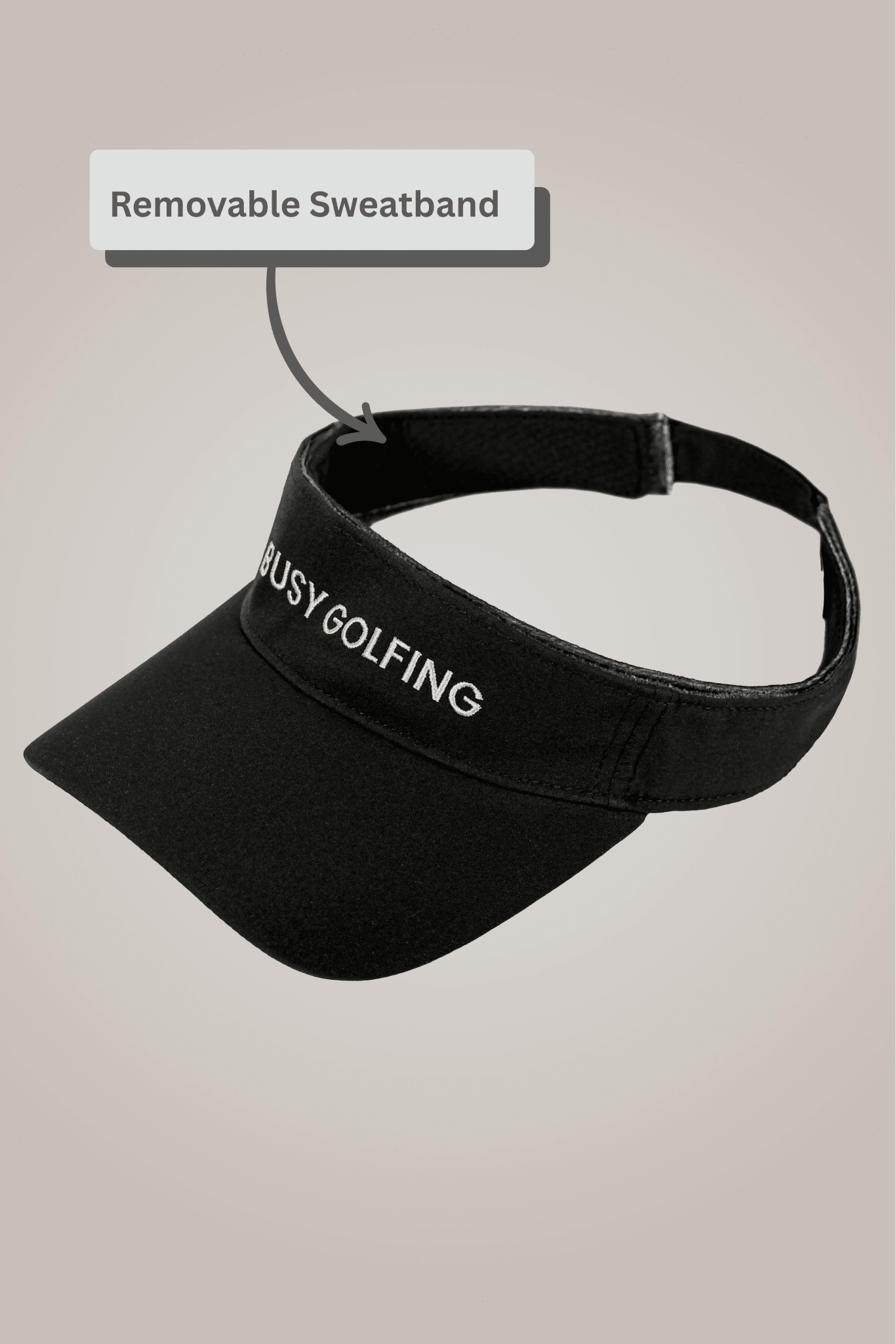 Busy Golfing Black Sport Visor - Club Rehab