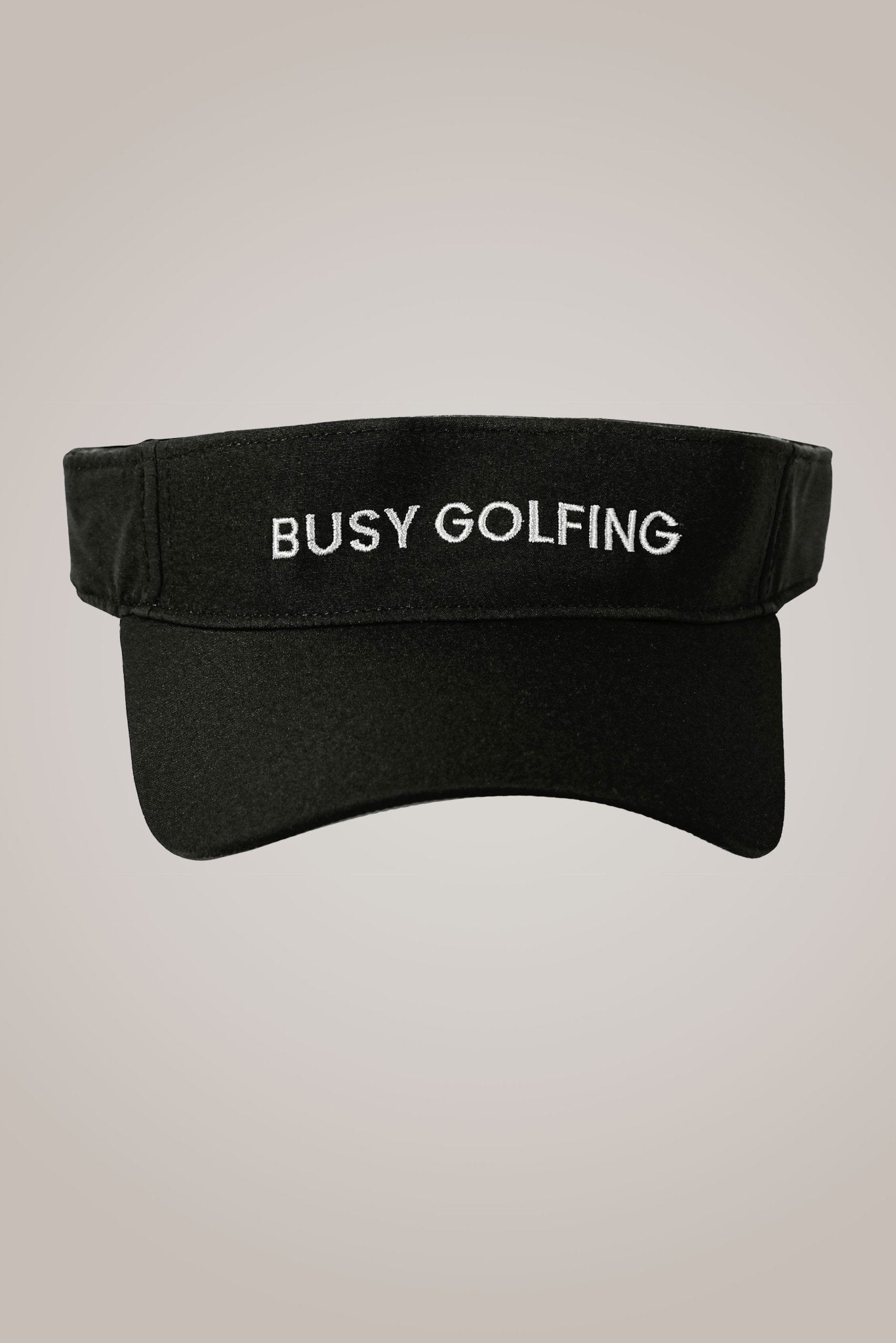Busy Golfing Black Sport Visor - Club Rehab