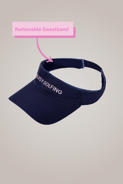 Busy Golfing Navy Sport Visor - Club Rehab
