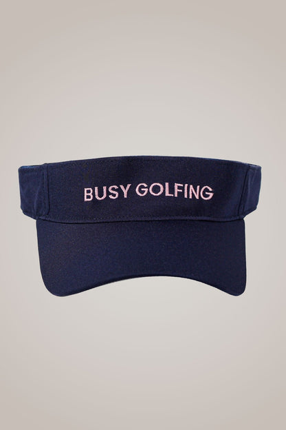 Busy Golfing Navy Sport Visor - Club Rehab