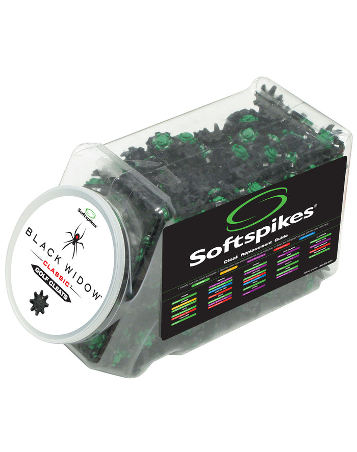 Softspikes Black Widow Classic bulk bowl with green Fast Twist inserts