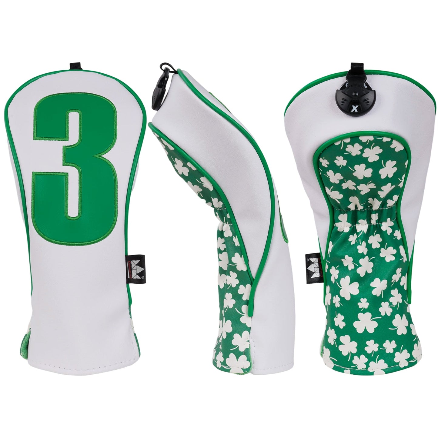 Caddie Whites & Lucky Greens fairway 3 headcovers set white and green