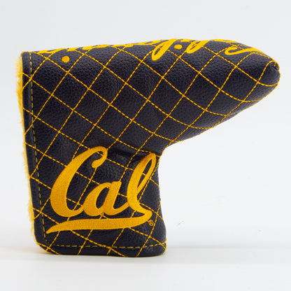Cal Berkeley Golden Bears Solid Quilted Blade Putter Cover, front view