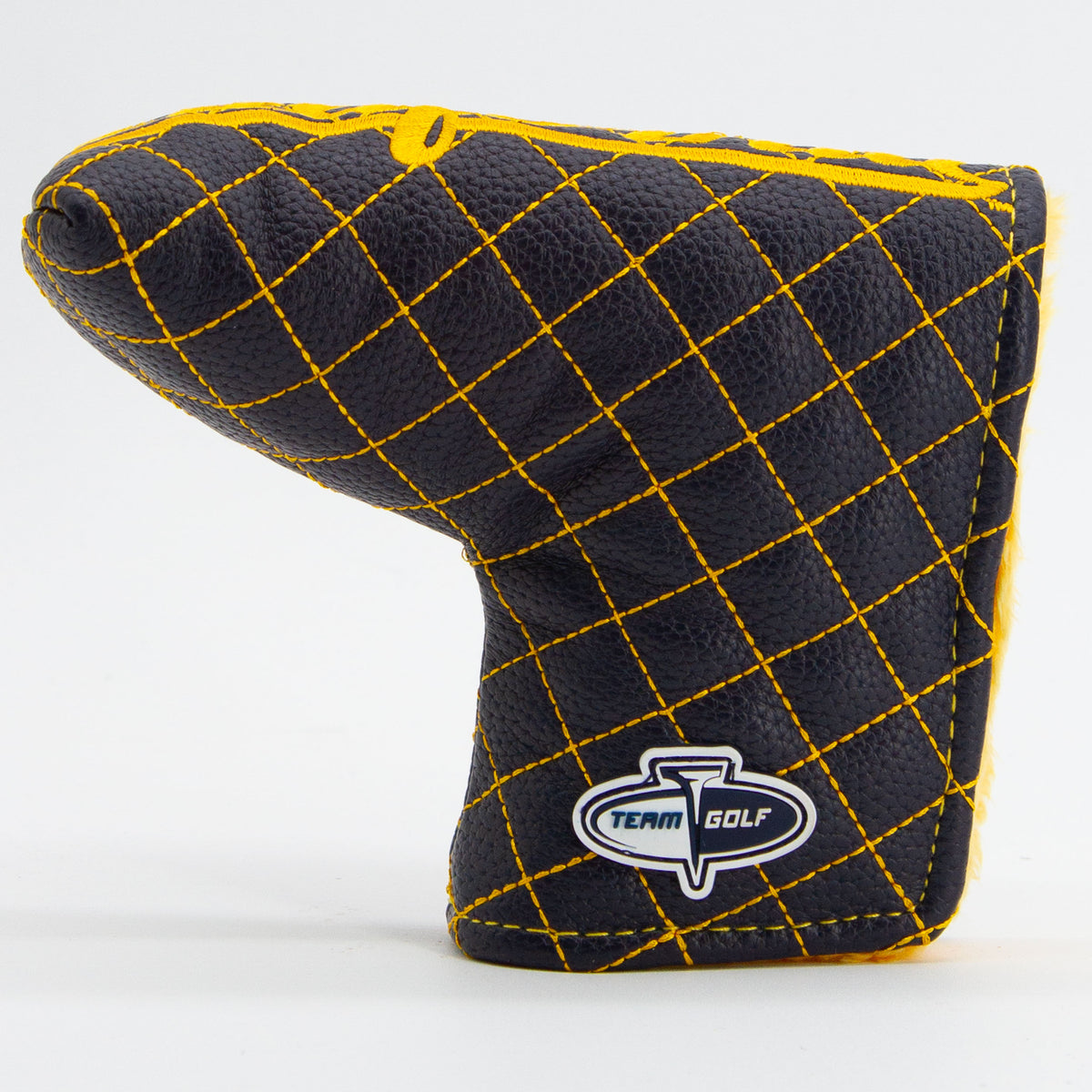 Cal Berkeley Golden Bears Solid Quilted Blade Putter Cover, back view