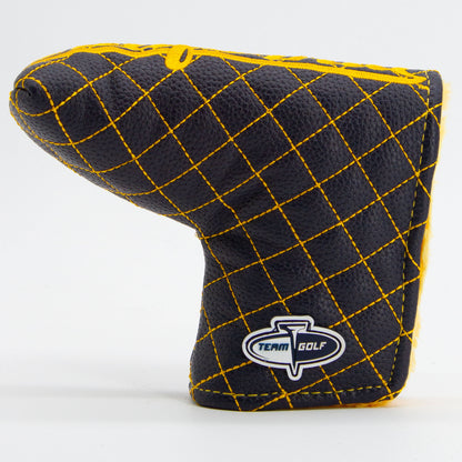 Cal Berkeley Golden Bears Solid Quilted Blade Putter Cover, back view