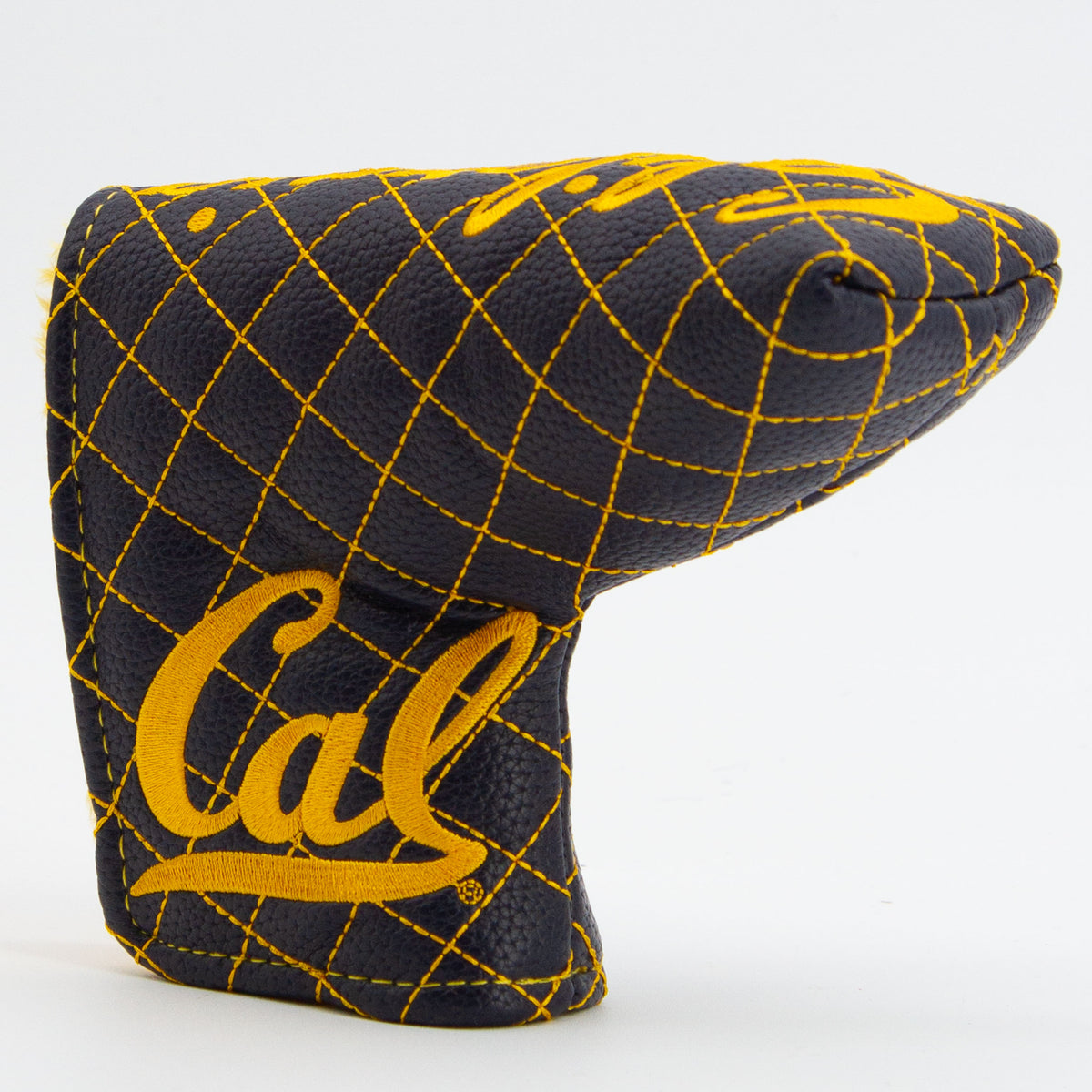 Cal Berkeley Golden Bears Solid Quilted Blade Putter Cover, angled view