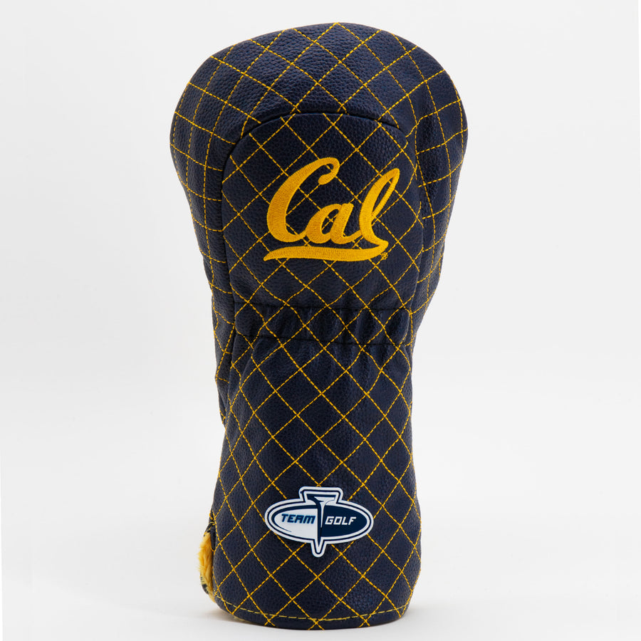 Cal Berkeley Golden Bears solid quilted driver cover, back view