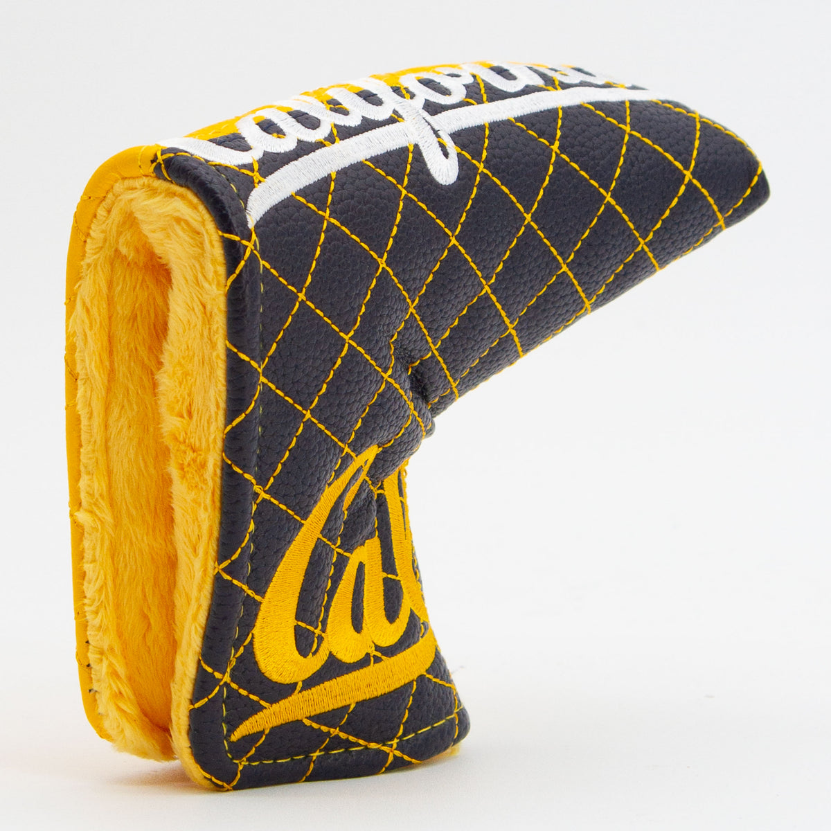 Cal Berkeley Golden Bears Split Quilted Blade Putter Cover, opening detail