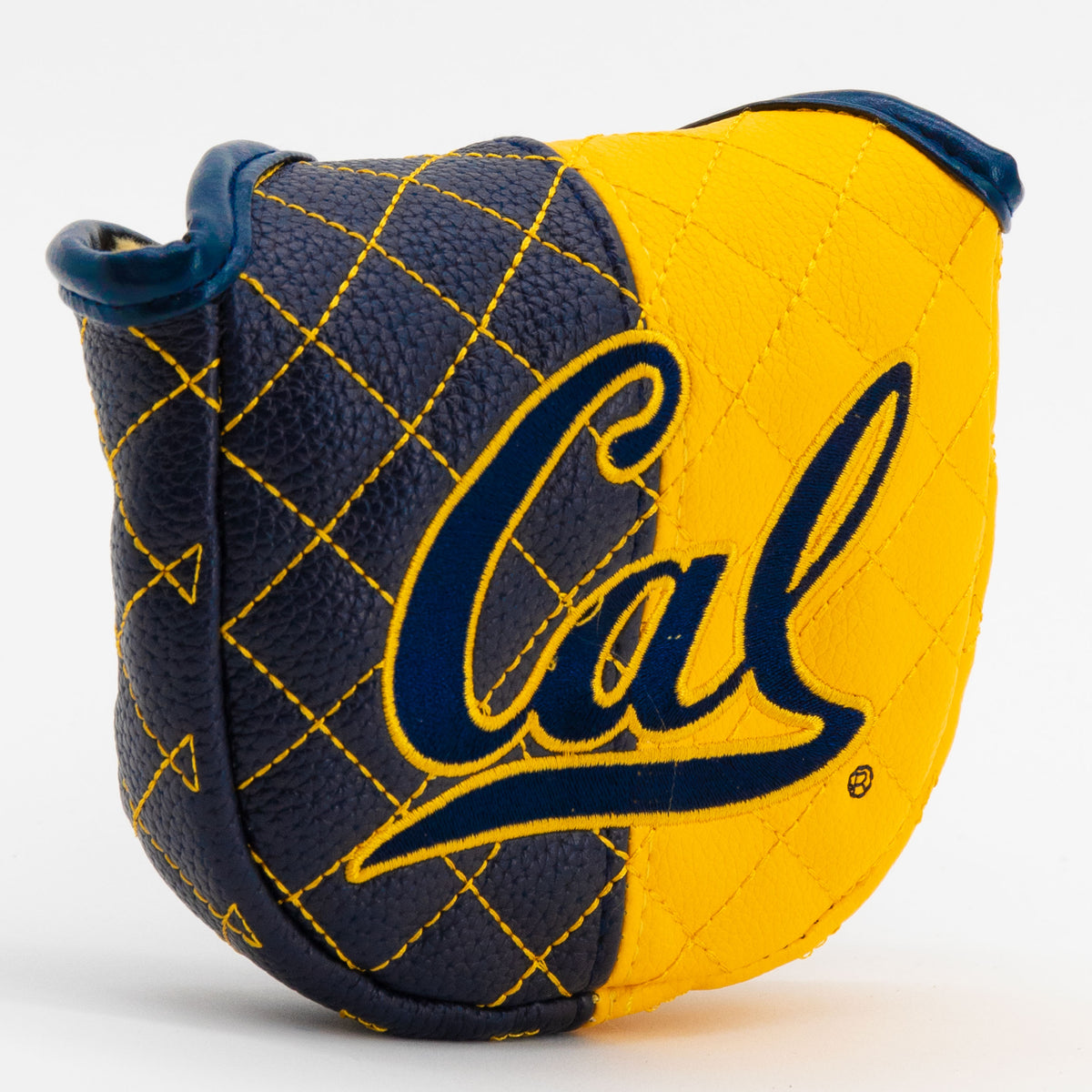 Cal Berkeley Golden Bears Split Quilted Mallet Putter Cover, angled view