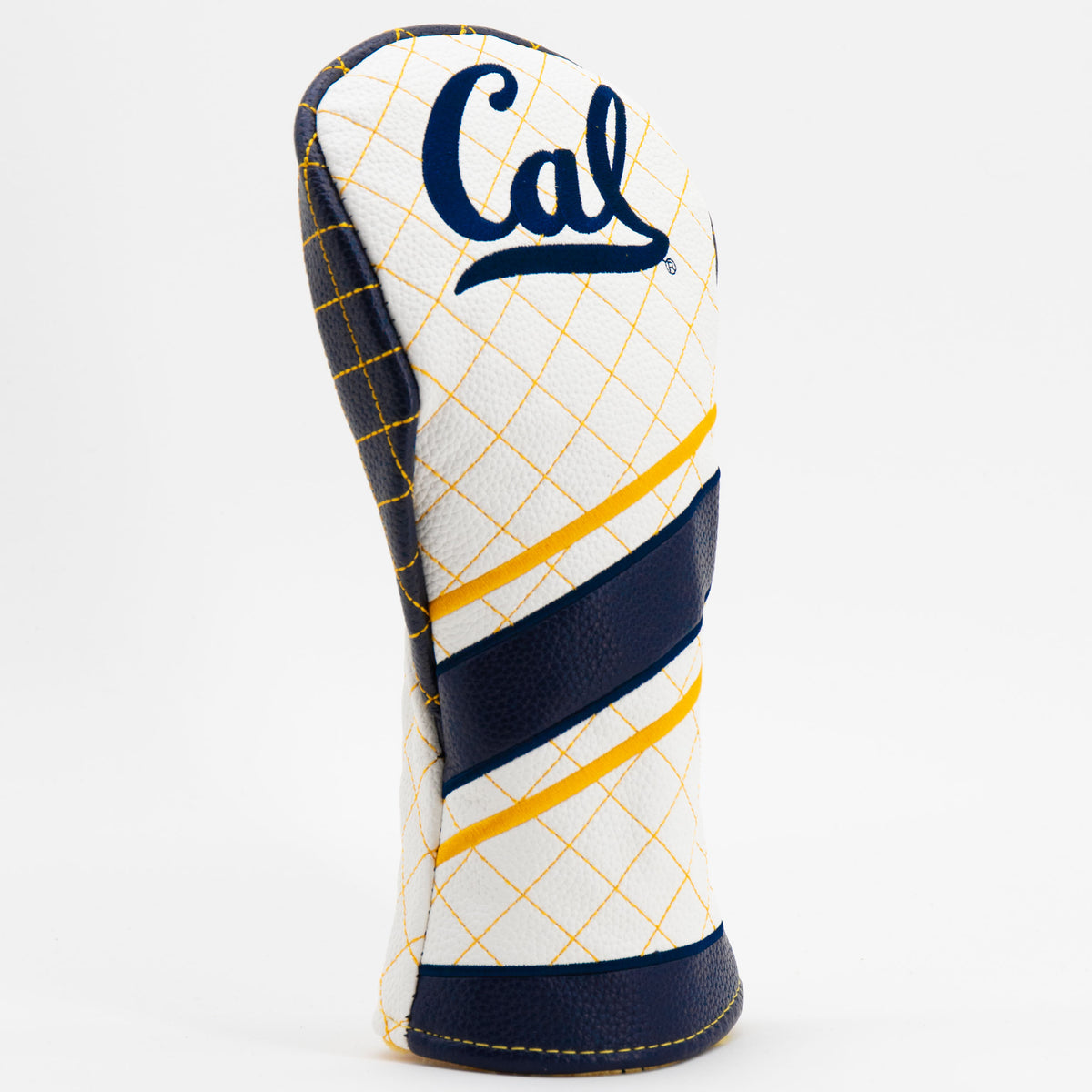 Cal Berkeley Golden Bears Striped Quilted Fairway Headcover, angled view