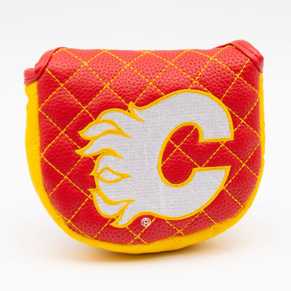 Calgary Flames solid mallet putter quilted golf headcover