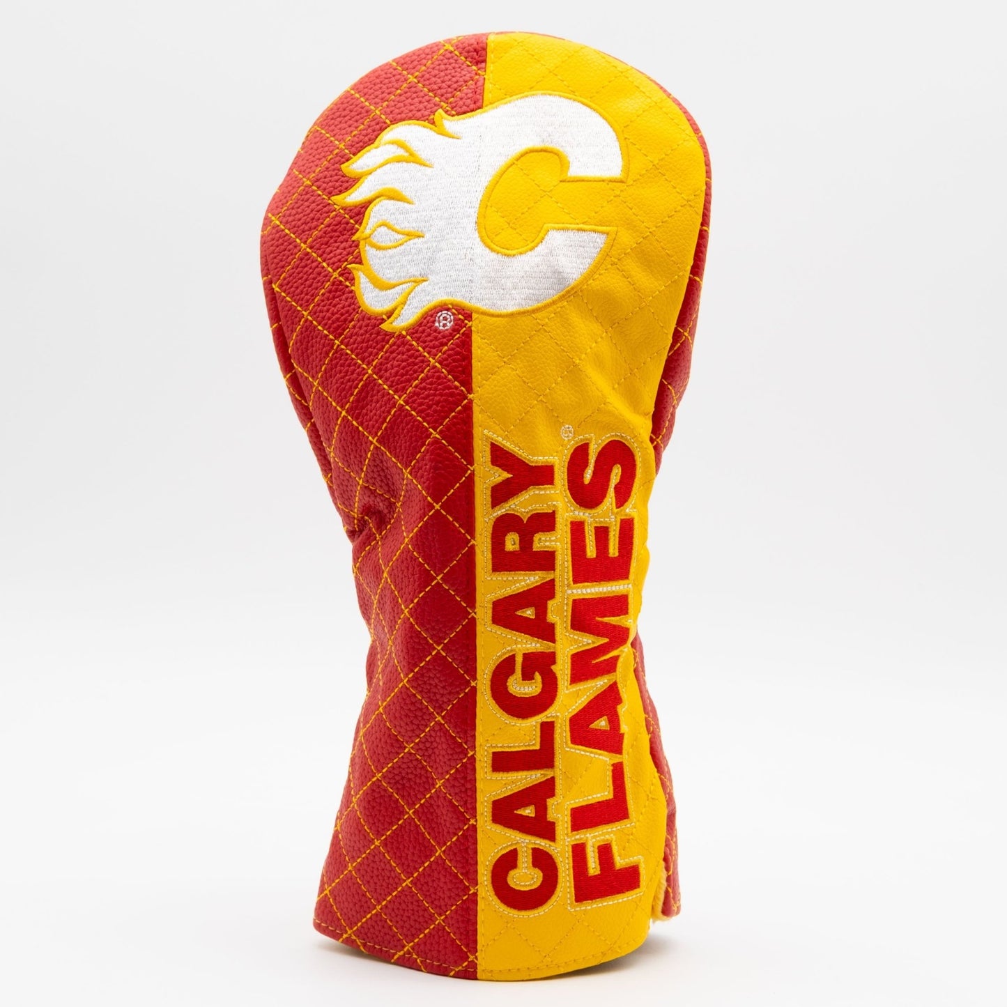 Calgary Flames split driver quilted golf headcover