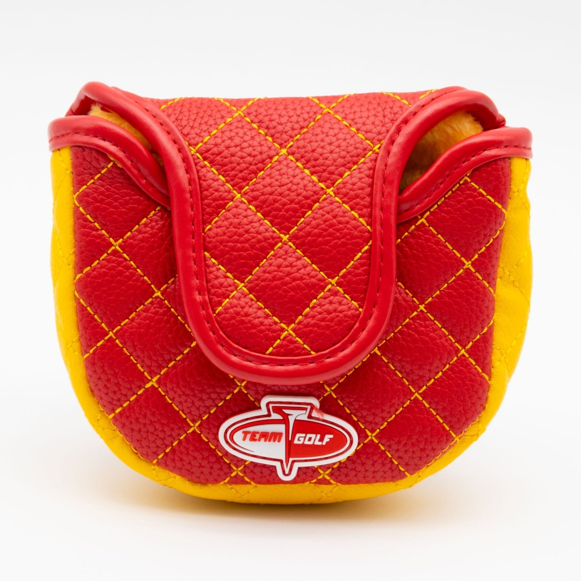 Calgary Flames solid mallet putter quilted golf headcover alternate view