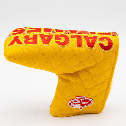 Calgary Flames split blade putter quilted golf headcover alternate view