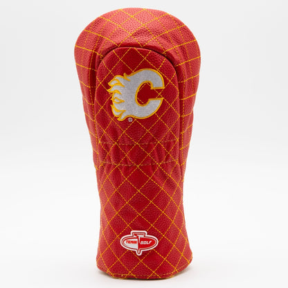 Calgary Flames solid fairway quilted golf headcover alternate view
