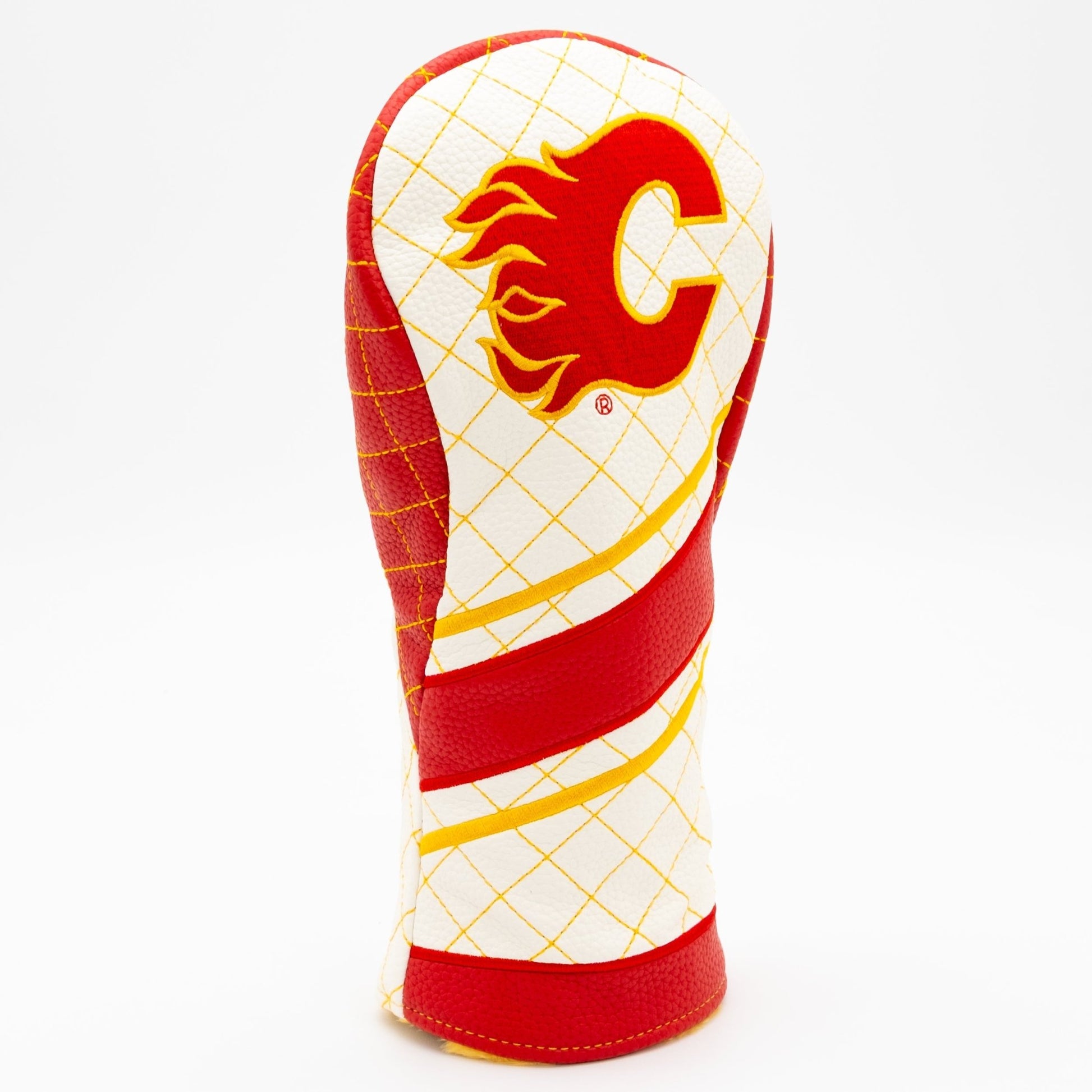 Calgary Flames stripe fairway quilted golf headcover alternate view