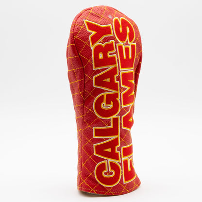 Calgary Flames solid fairway quilted golf headcover alternate view