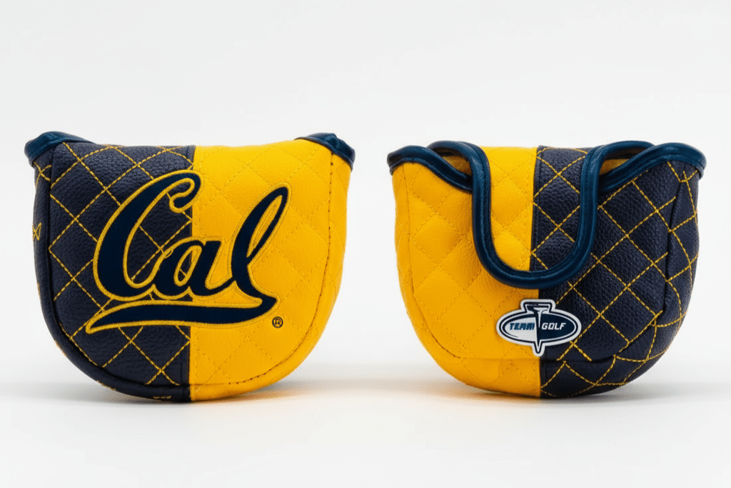 California Golden Bears Quilted Headcovers – Go Bears Collection - Mallet Putter Split - Club Rehab