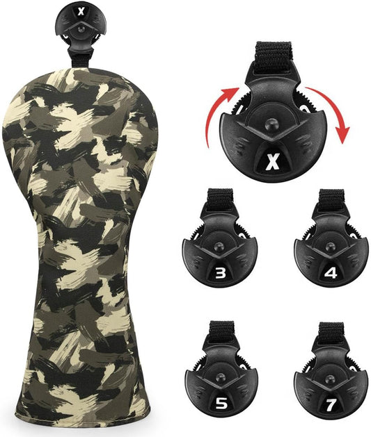 Camo Golf Headcover | Rugged Woodland Pattern + Soft - Lined Protection - Fairway - Club Rehab