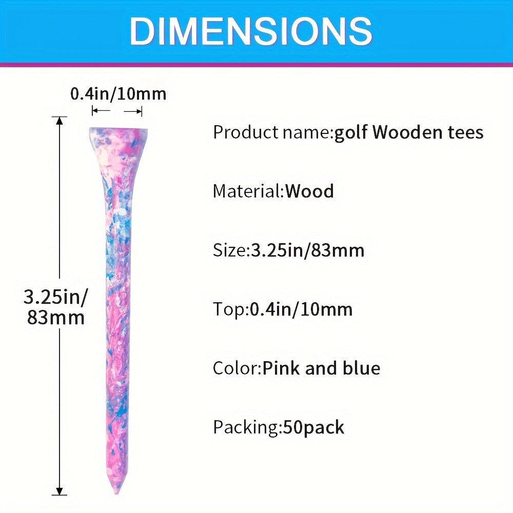 Camouflage Wooden Golf Tees – 50 - Pack (3.25”/83mm) - Club Rehab
