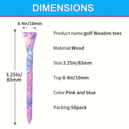 Camouflage Wooden Golf Tees – 50 - Pack (3.25”/83mm) - Club Rehab