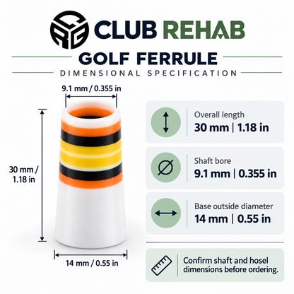 0.355 DELUXE Golf Ferrules | Candy Corn | 10-Pack, alternate product view 2