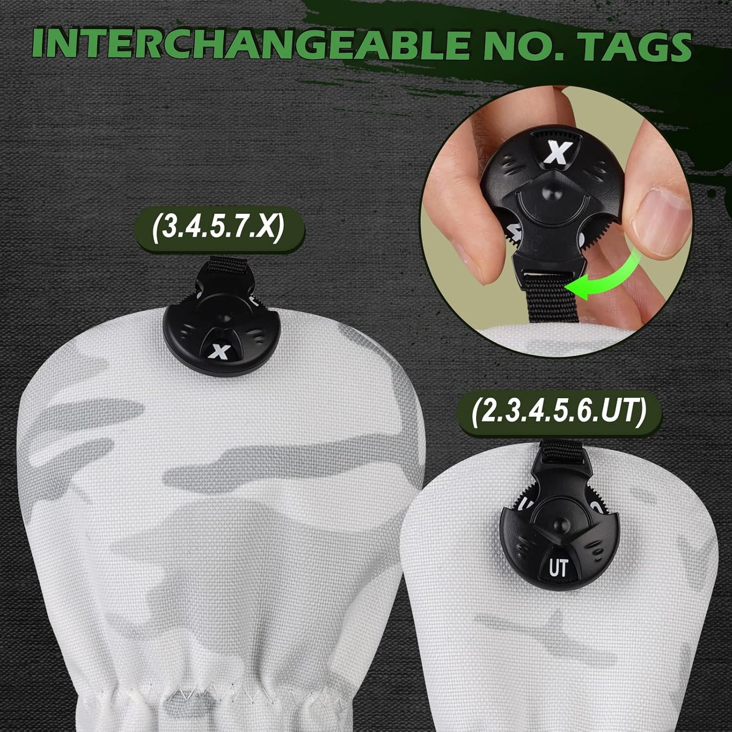 Canvas Camo Headcover - Multi Camo Green 3 PC Set - Club Rehab