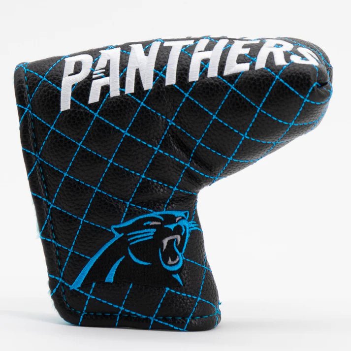 Golf club head cover with 'Panthers' text and logo on a white background