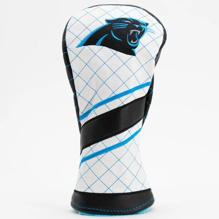 Golf club head cover with Carolina Panthers logo on a white background